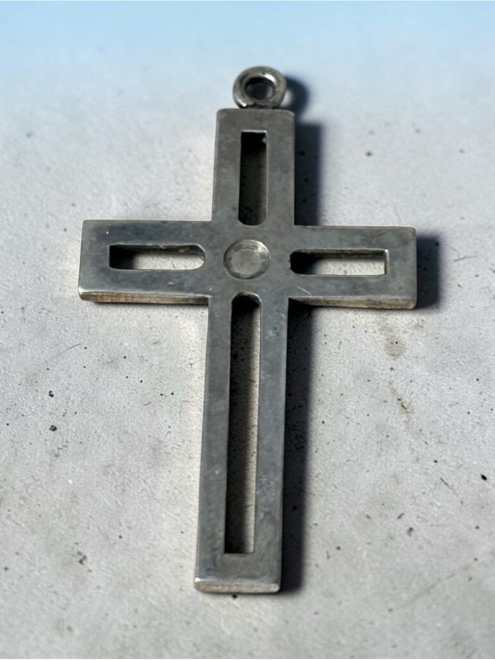 Sterling Silver Openwork Cross Pendant